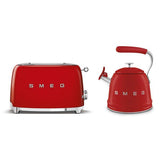 Smeg red stovetop kettle and toaster bundle, UK version