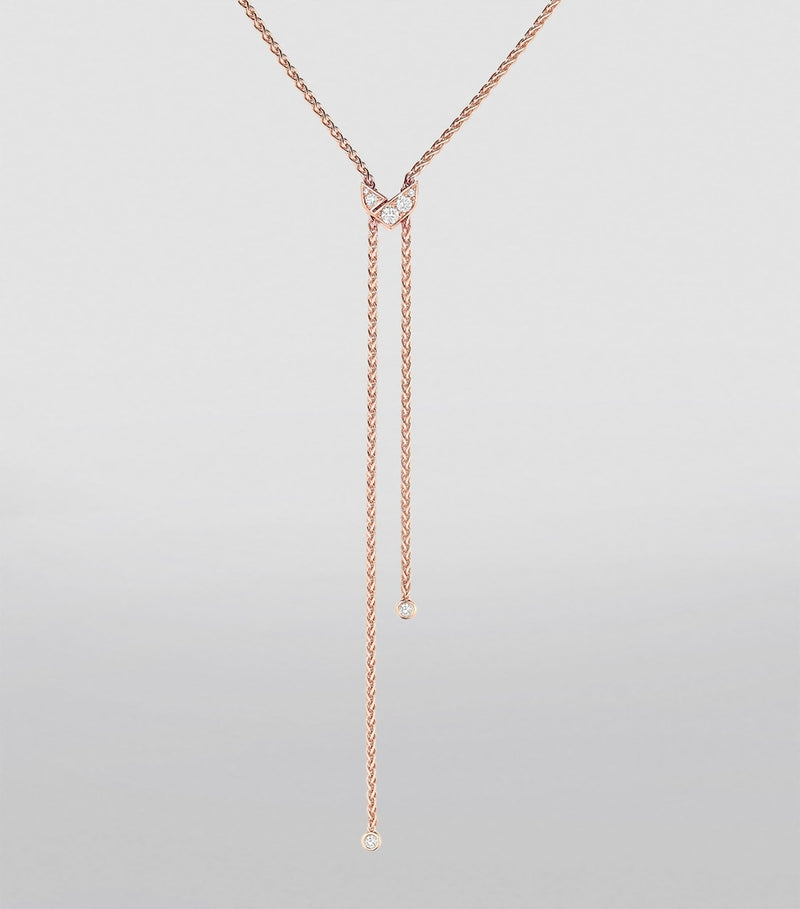 Chaumet rose gold diamond pendant necklace (British brand)
