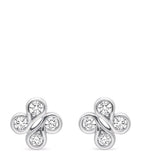 Boodles white gold diamond stud earrings, imported from the UK
