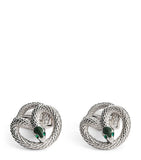 Tateossian Viper palladium enamel cufflinks 1.8cm (British brand)