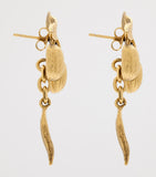 Saint Laurent Cherry-Bob earrings in gilded brass (British brand)