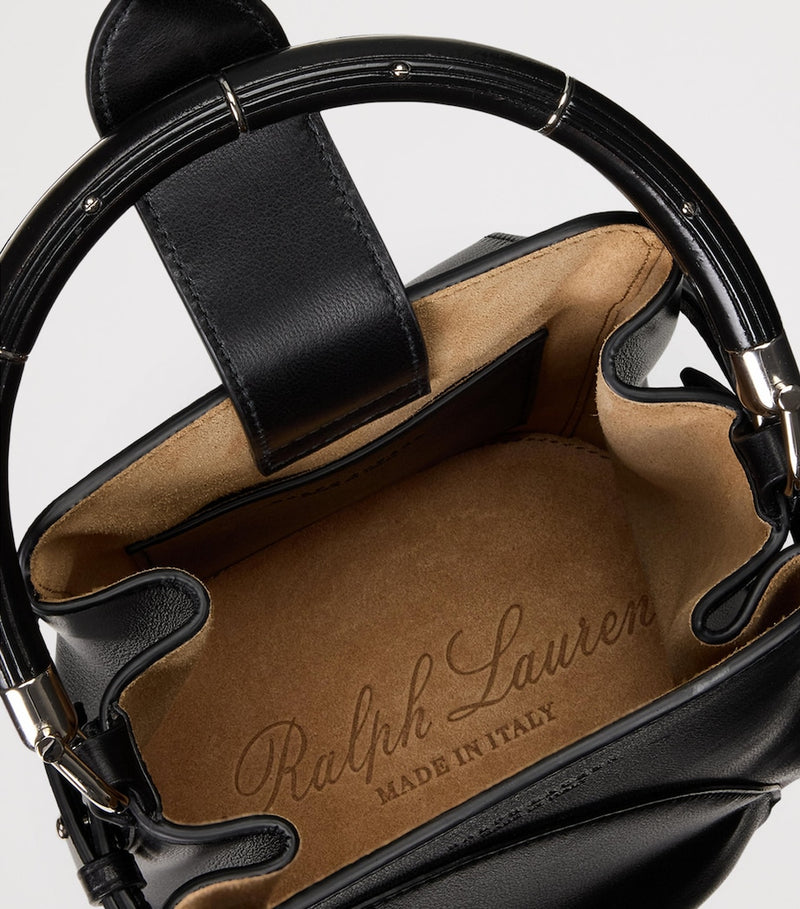 Ralph Lauren small leather floral bucket bag (British brand)