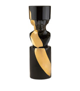 Harrods GINORI 1735 Porcelain Il Letterato Black with Gold-Tone Streak Candle Holder- Buy online at McGrocer