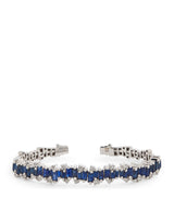 Harrods Suzanne Kalan White Gold Diamond and Blue Sapphire Shimmer Audrey Bangle 14.5cm-15cm- Buy online at McGrocer