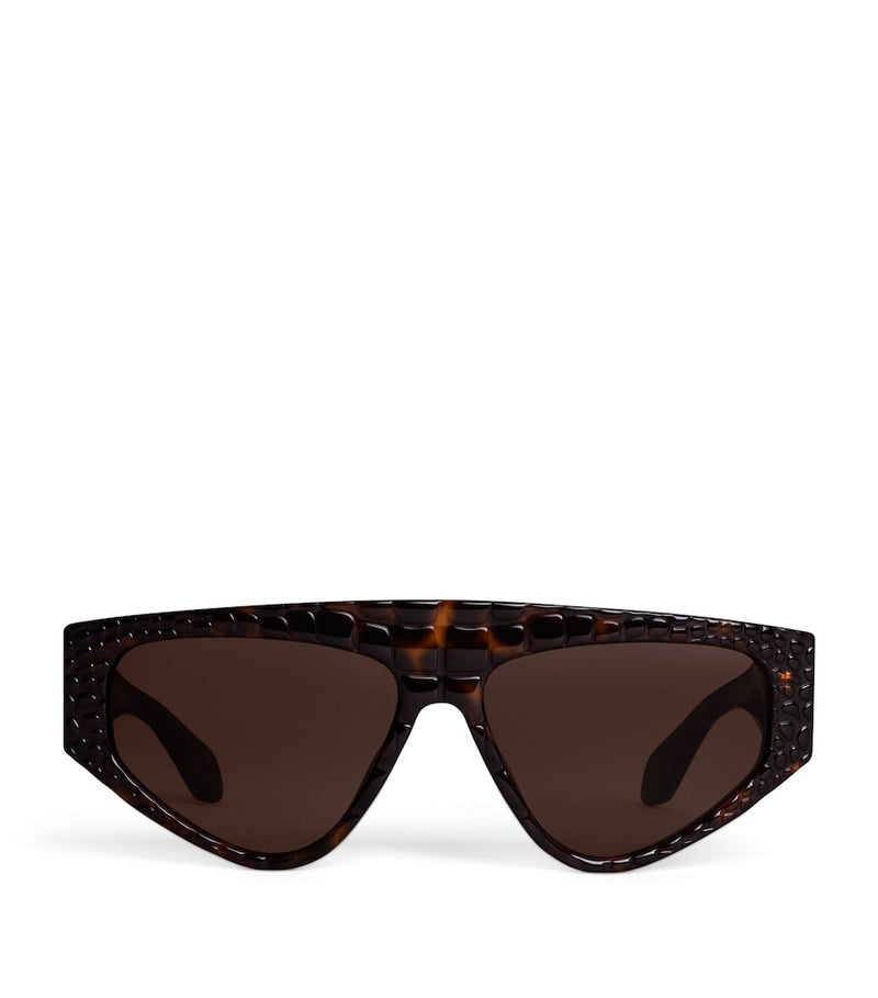 Alaïa aviator mask sunglasses with croc-embossed acetate - British product