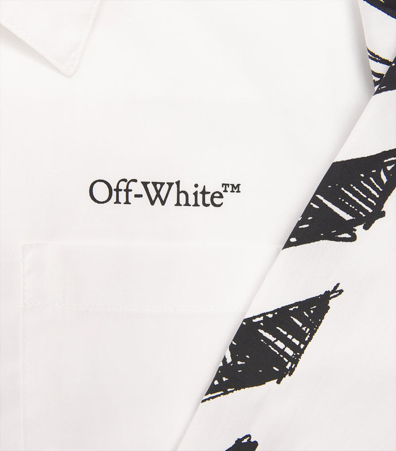 Off-White kids cotton diagonal sketch shirt (4-12+ years), imported from the UK
