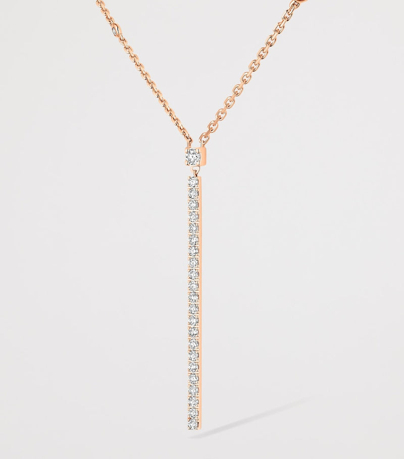 Messika Gatsby pink gold diamond pavé necklace 0.38ct, imported from the UK