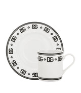Harrods Dolce&Gabbana Casa DG Logo Porcelain Coffee Cup and Saucer- Buy online at McGrocer