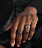 Eva Fehren blackened white gold diamond XX ring - British product