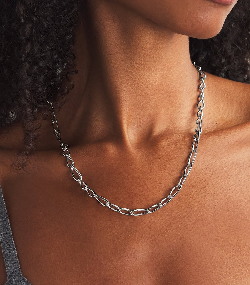 Astrid & Miyu infinity chain necklace recycled sterling silver, UK version