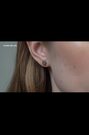 Karen Millen mosaic stud earrings silver tone, UK version