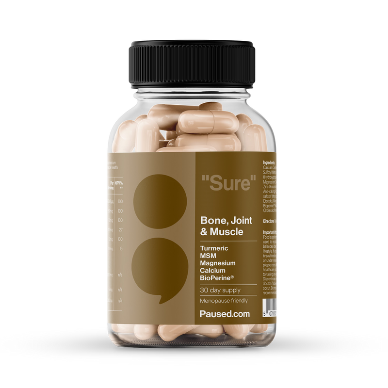 Paused Bone Joint Muscle supplement 60 capsules (British brand)