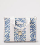 Aspinal of London canvas raffia Henley tote bag, imported from the UK