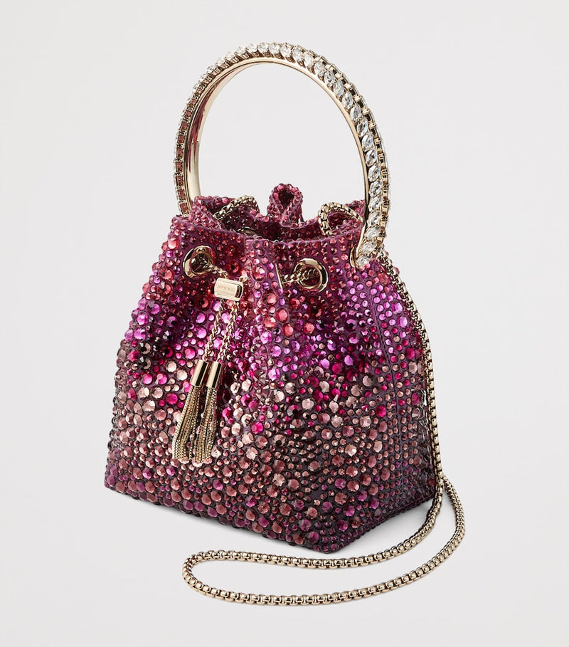 Jimmy Choo Bon Bon top-handle bag with crystal embellishment, imported from the UK