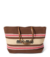 Harrods Miu Miu Woven Stripe Tote Bag - H34cm x W40cm x D16cm- Buy online at McGrocer