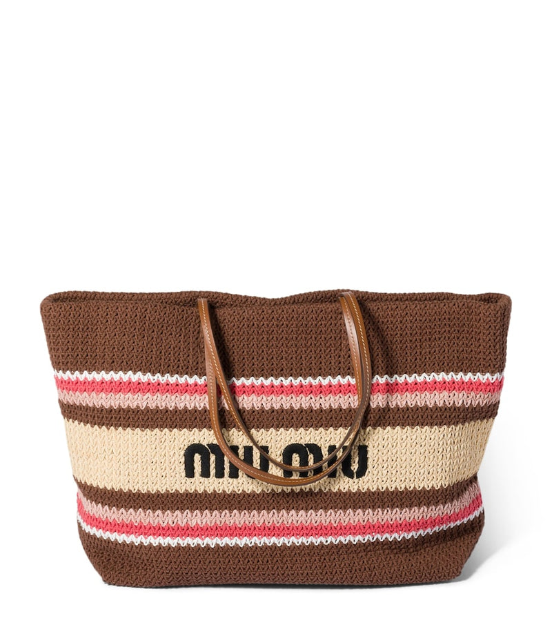 Miu Miu woven stripe tote bag L'ETÉ collection (British brand)