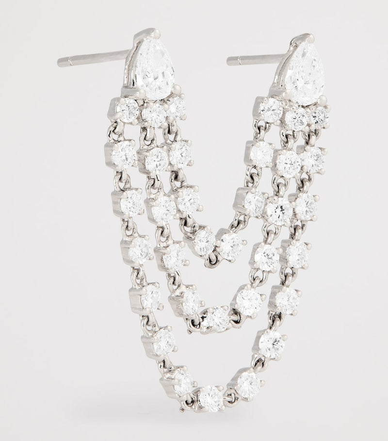 Anita Ko white gold diamond double loop earring (British brand)