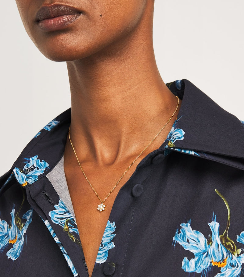 Sophie Bille Brahe yellow gold and diamond fleur necklace (British brand)
