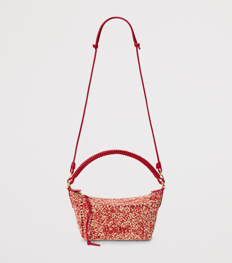 LOEWE x Paula's Ibiza raffia pouch with leather handle, UK version