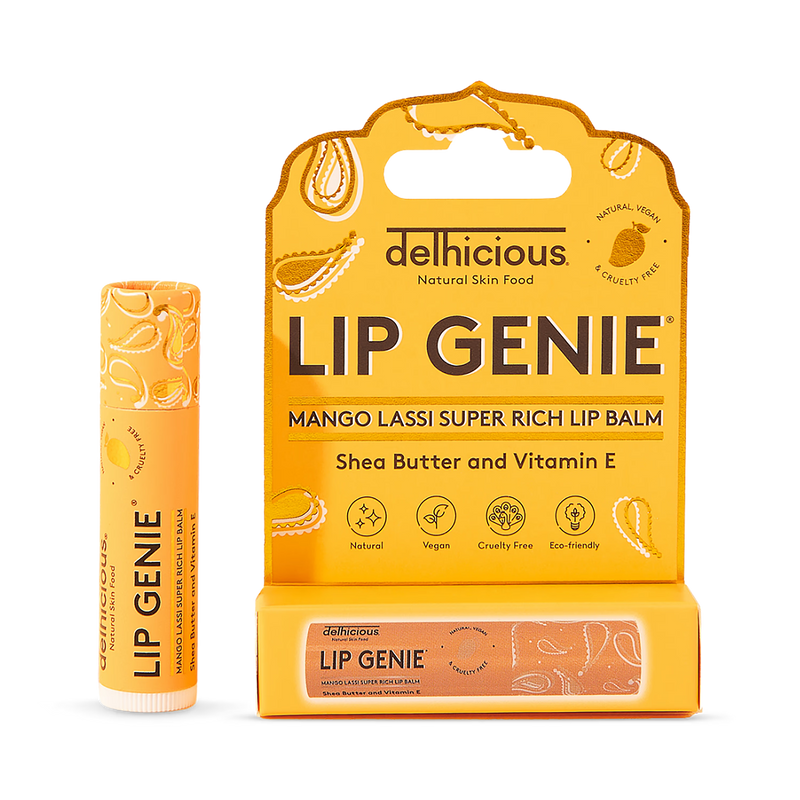 Delhicious Lip Genie lip balm Mango Lassi 4.25g, UK version