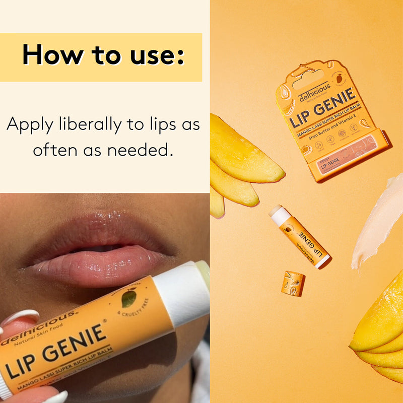 Delhicious Lip Genie lip balm Mango Lassi 4.25g, UK version
