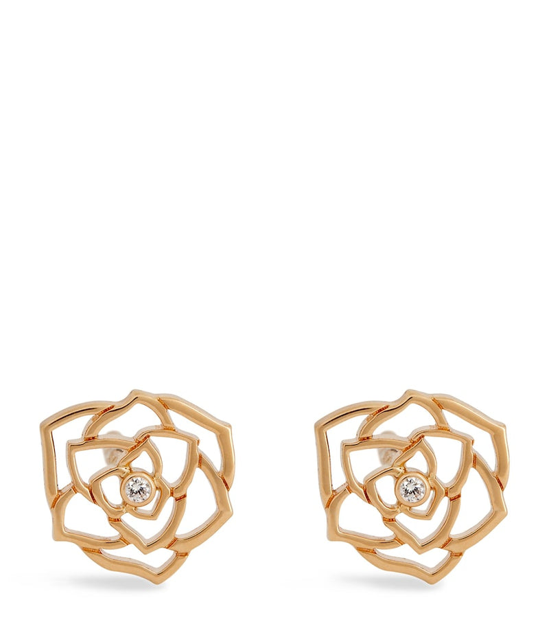 Piaget rose gold diamond earrings, UK version