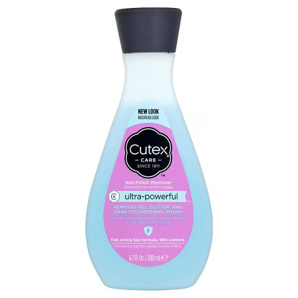Cutex Ultra-Powerful nail polish remover Cucumber scented 200ml bottle - British product