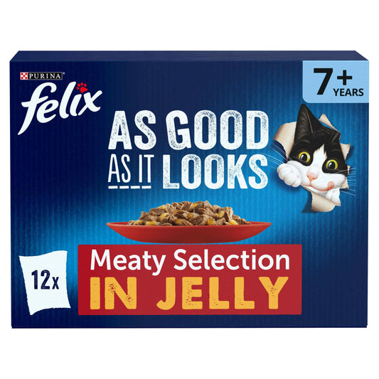 Felix As Good As It Looks Senior Cat Food Meat 12x100g GOODS Sainsburys   