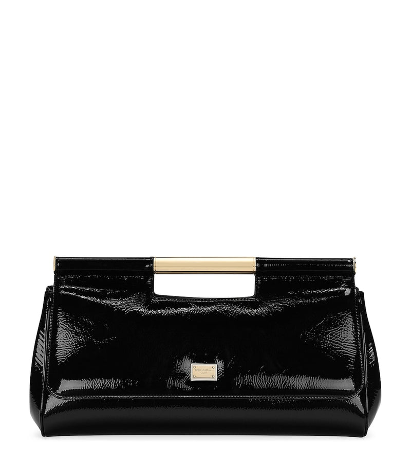 Dolce&Gabbana Sicily clutch bag leather gold hardware, UK version