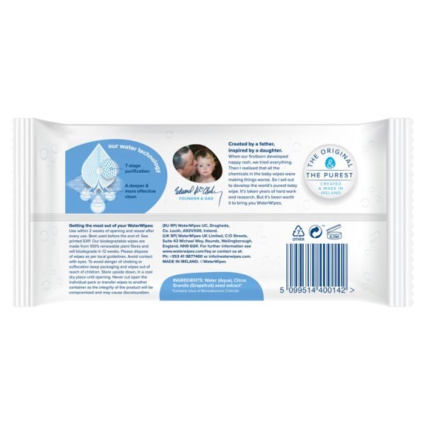 Waterwipes Sensitive Newborn Biodegradable Baby Wipes 60 Pk GOODS Superdrug