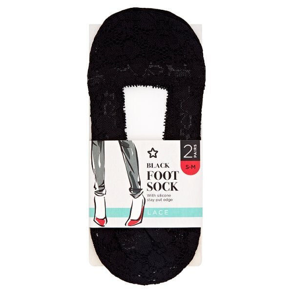 Superdrug Black Lace Foot Socks S/M GOODS Superdrug