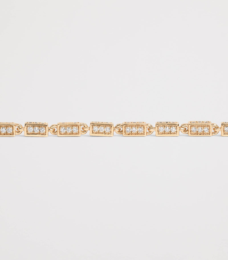 Suzanne Kalan rose gold diamond block chain bracelet - British product