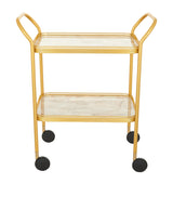 Harrods Kaymet Marble Two-Tiered Food Serving Trolley- Buy online at McGrocer