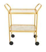 Harrods Kaymet Marble Two-Tiered Food Serving Trolley- Buy online at McGrocer