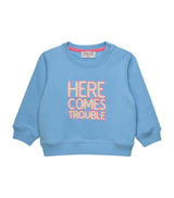 Trotters Cotton Here Comes Trouble Sweatshirt 3-24 Months