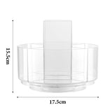 Livingandhome Circular Makeup Storage Box Transparent White 15.5cm, imported from the UK