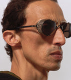 Matsuda round sunglasses 10610H handcrafted titanium, UK version