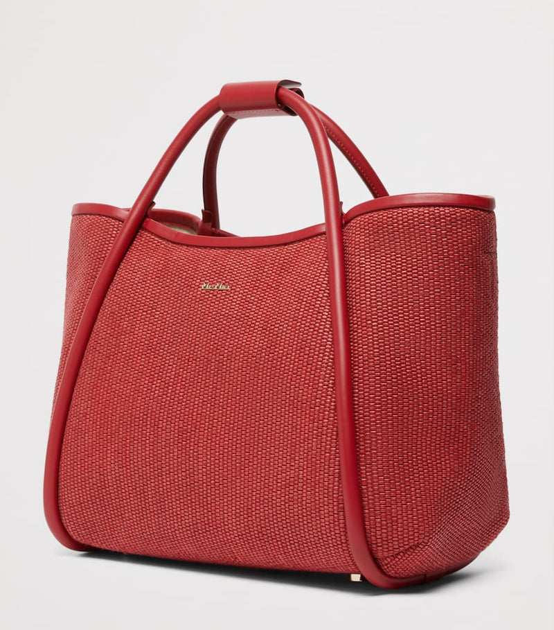 Max Mara Marine top-handle bag in raffia blend (British brand)