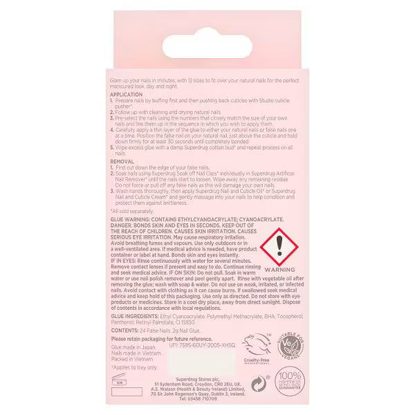 Studio London Gold Chrome Tip Almond Nails 24 PCS (British brand)