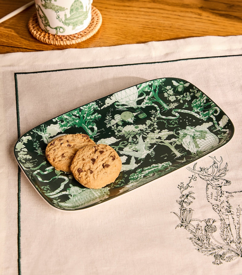Harrods bone china Toile trinket tray 25cm x 15cm, UK version