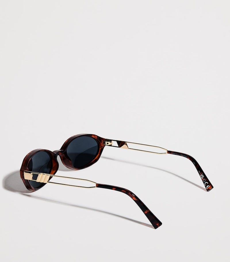 Le Specs Lunita Oval sunglasses dark tortoiseshell - British product