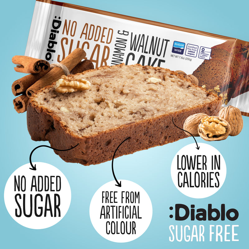 Diablo no added sugar cinnamon walnut cake 200g, UK version