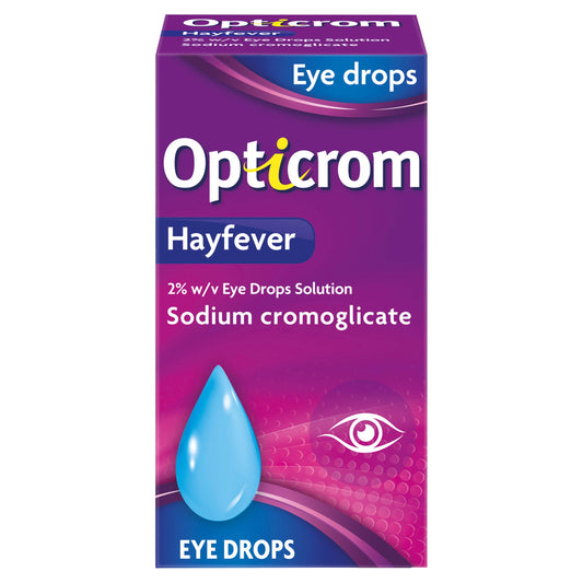 Opticrom Hayfever 2% w/v Eye Drops 10ml cough cold & flu Sainsburys   