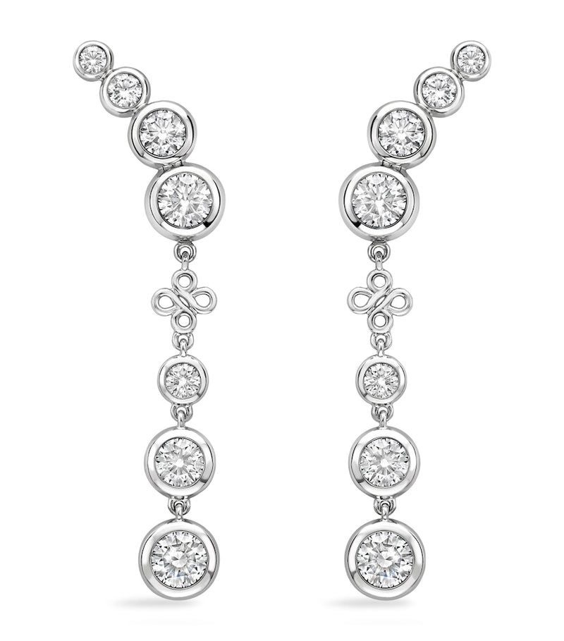 Boodles platinum diamond earrings Long Beach collection, imported from the UK