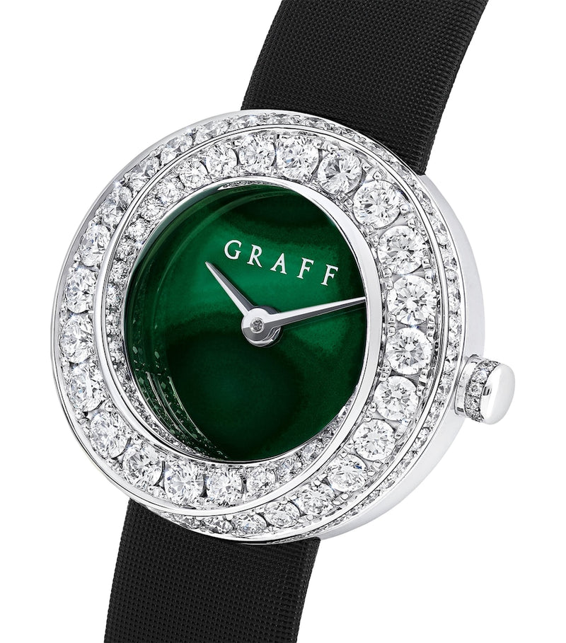 Graff white gold spiral watch 23mm malachite dial - British product
