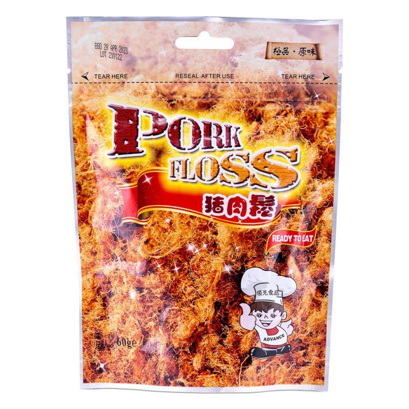 Advance pork floss savoury meaty snack - British product