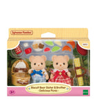 Sylvanian Families Biscuit Bear set with figures and picnic accessories - British product