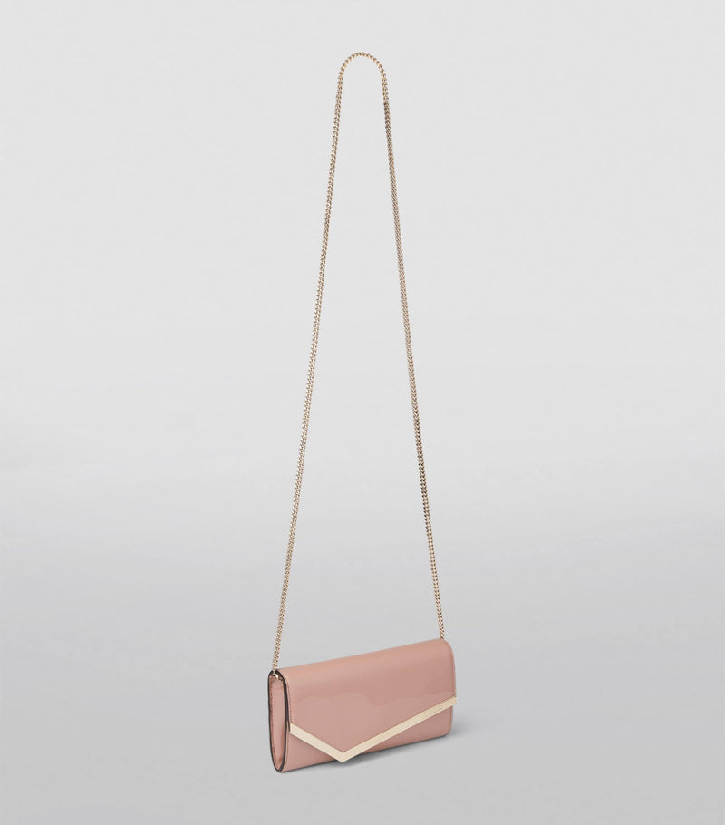 Jimmy Choo Emmie leather clutch bag, imported from the UK
