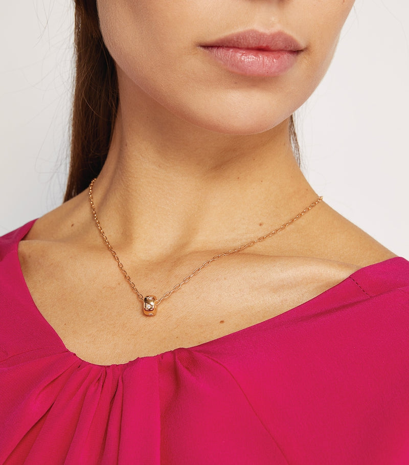 Pomellato rose gold diamond pendant necklace, imported from the UK