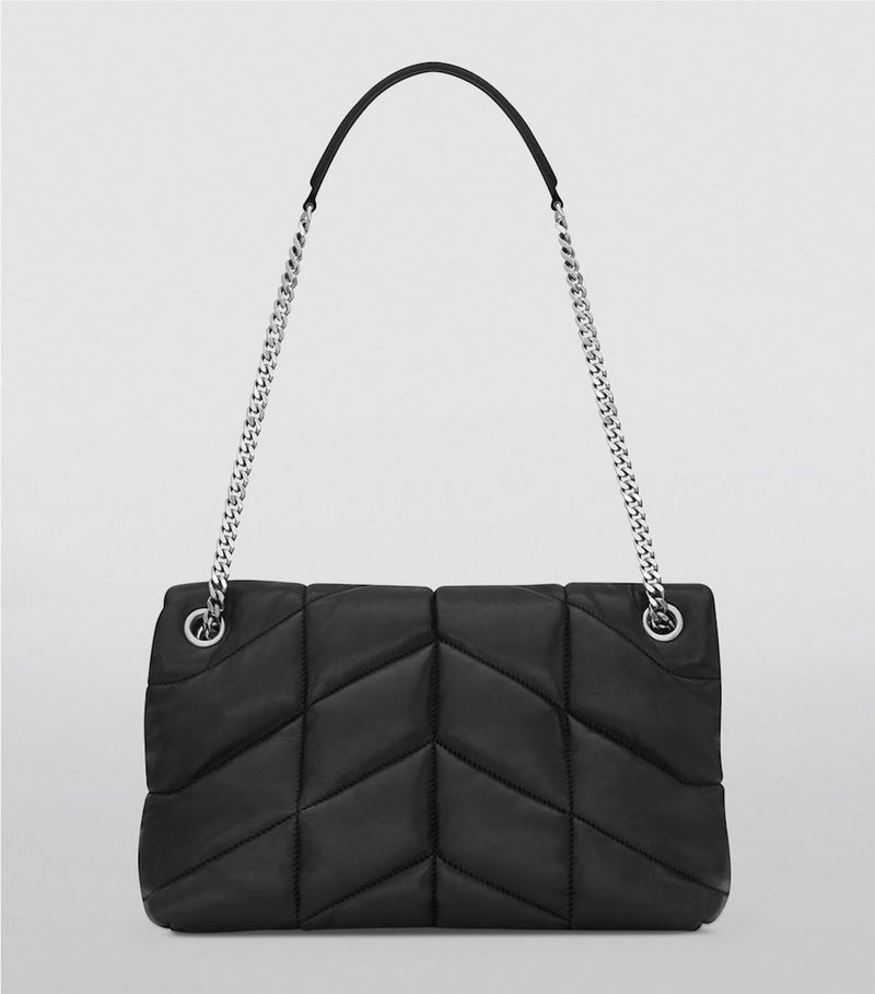 Saint Laurent Loulou shoulder bag small puffer matelassé (British brand)